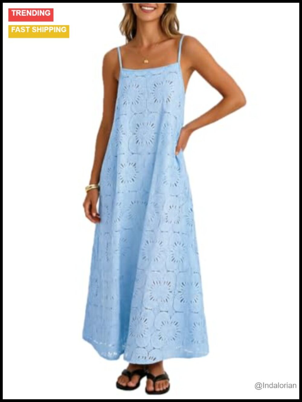 Floral Lace Maxi Dress Spaghetti Strap Boho Long